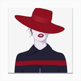 Woman In A Red Hat Canvas Print