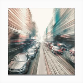 Blurred Traffic In A City Canvas Print