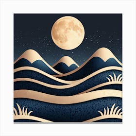 Moon Over The Sea 1 Canvas Print