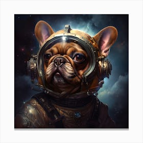 Frenchie In Space Art By Csaba Fikker 004 Canvas Print