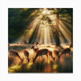 Deer In The Woods Canvas Print