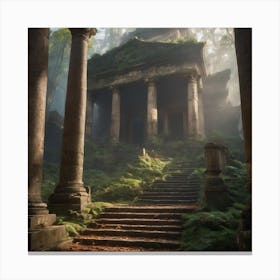 Ruins In The Forest Canvas Print