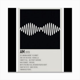 AM - Arctic Monkeys, 2013 Canvas Print