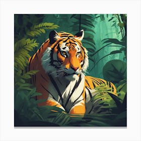 Tiger In The Jungle 27 Canvas Print