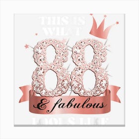 88 & Fabulous I Black Peach Party Group Candid Photo Outfit Canvas Print