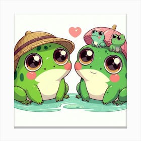 Cute Frogs Canvas Print