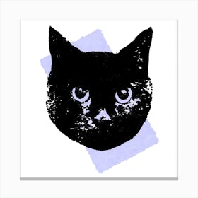 Soft Lilac Cat Square Canvas Print