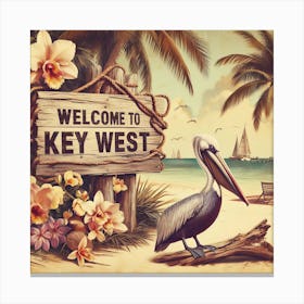 Welcome To Key West Canvas Print