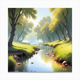 River In The Forest 25 Canvas Print