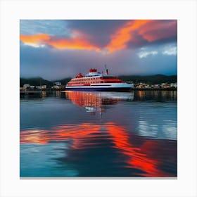Sunset On A Cruise Ship 13 Canvas Print