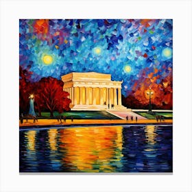 Lincoln Memorial At Night Canvas Print