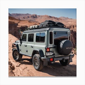 Defender Parked In The Desert Canvas Print