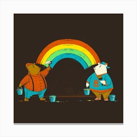Love Is Love Rainbow Bear Square Canvas Print