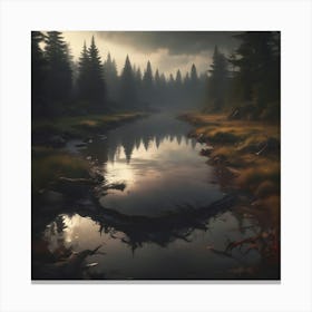 Lake In The Woods Canvas Print