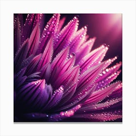 Purple Flower With Water Droplets Canvas Print