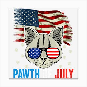 Trending Patriotic Cat 4th Of July Usa Flag Sunglasses Canvas Print