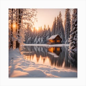 Cabin In The Woods 1 Canvas Print