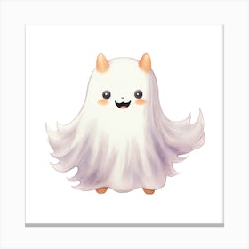 Cute White Ghost Canvas Print