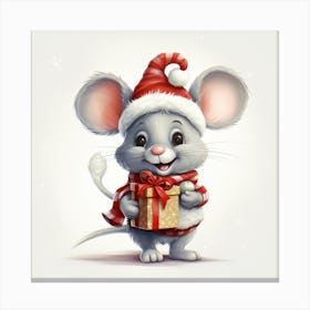 Santa Mouse 3 Canvas Print