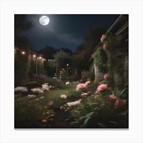 Moonlight Garden 3 Canvas Print