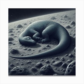 Lizard Sleeping On The Moon 1 Canvas Print