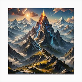 Mountain Landscape Painting 1 Canvas Print