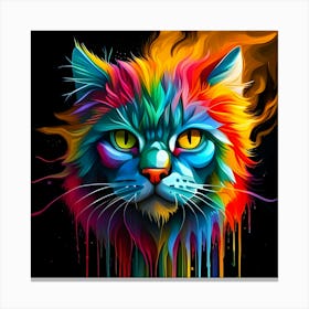 Colorful Cat 4 Canvas Print