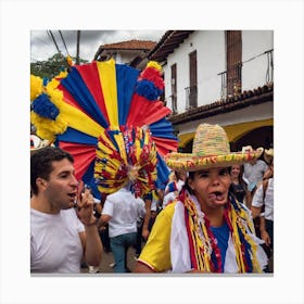 Carnival In Colombia Canvas Print