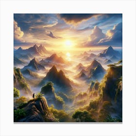 Sunrise Over The Mountains 5 Canvas Print