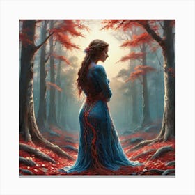 Woman In The Forest 10 Canvas Print