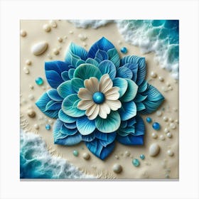 Blue Flower On The Beach Canvas Print