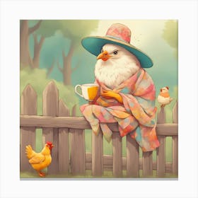 Chicken In A Hat Canvas Print