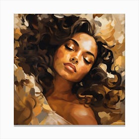 Woman With Curly Hair 3 Canvas Print