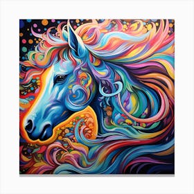 Colorful Abstract Majestic Horse Art Canvas Print