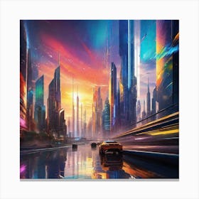 Futuristic Cityscape 106 Canvas Print