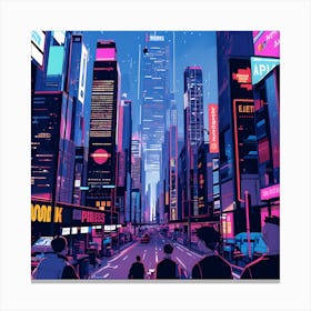 Neon City 1 Canvas Print