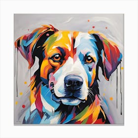 Colorful Dog Painting Canvas Print