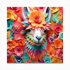 Paper Llama Art Canvas Print