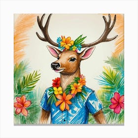 Hawaiian Deer Canvas Print