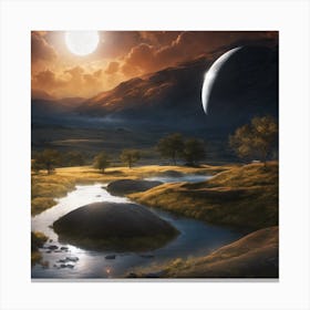 Moon In The Sky Canvas Print