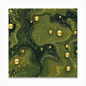 olive gold abstract wave art 21 Canvas Print