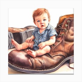 Baby In A Boot Canvas Print