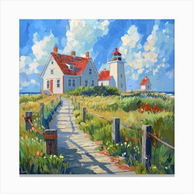 Cape Cod, Massachusetts Series. Style of David Hockney 4 Canvas Print