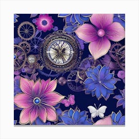 Steampunk Flowers Canvas Print