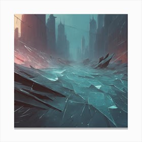 Shattered City 4 Canvas Print