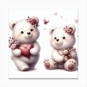 Bear Valentine's day 1 Canvas Print