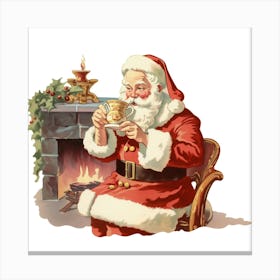 Santa Claus Drinking Tea 5 Canvas Print