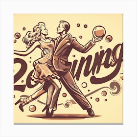Vintage Dancing Couple Canvas Print