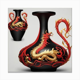 Chinese Dragon Vase Canvas Print