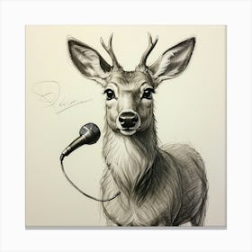 Deer With Microphone 21 Canvas Print